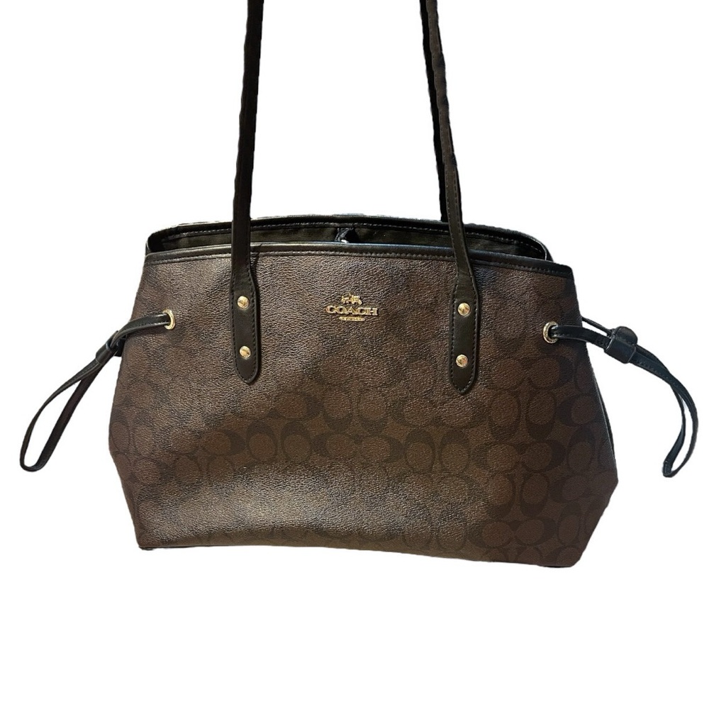 Coach Signature Drawstring Carryall Shoulder Bag - Picture 3 of 11